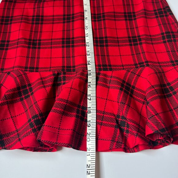 Moon Red Plaid Flounce Hem Skirt – Size Small - Picture 4 of 7
